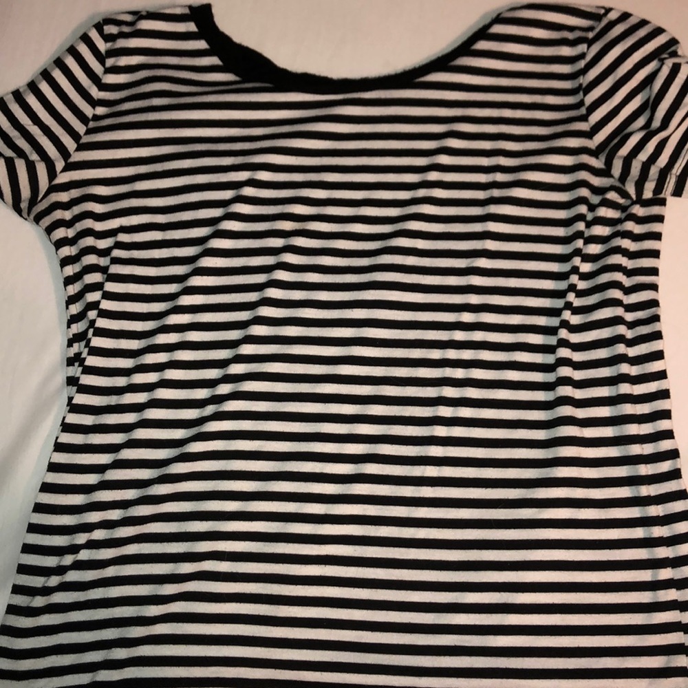 Black and White Striped Forever 21 Top